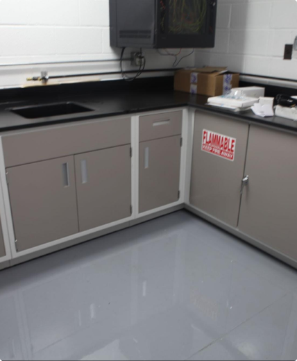 Chemical Cabinets With Chemical Resistant Countertops